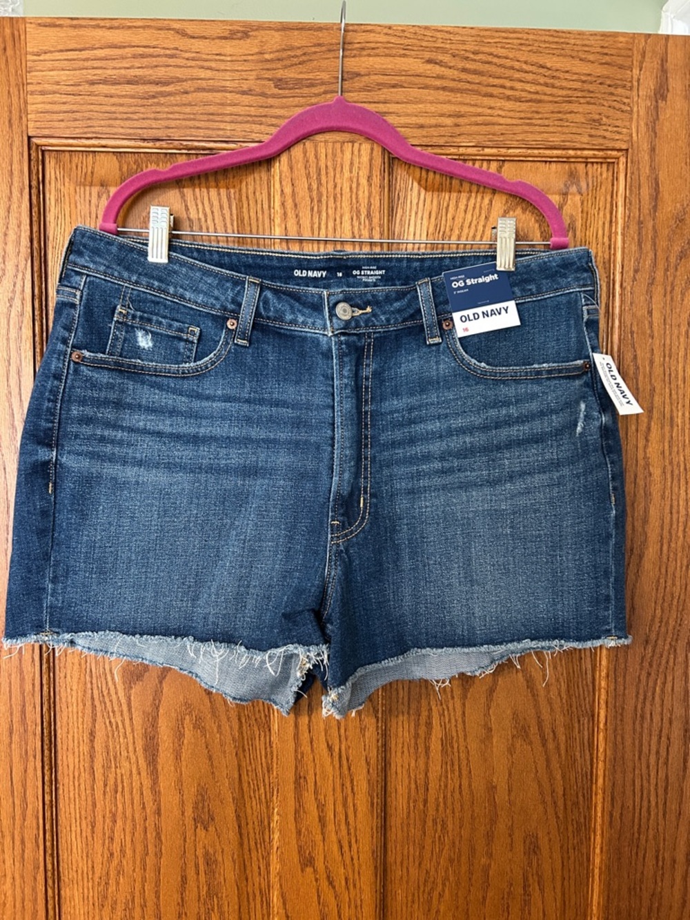 Old Navy OG Straight Blue Denim Cutoff Shorts